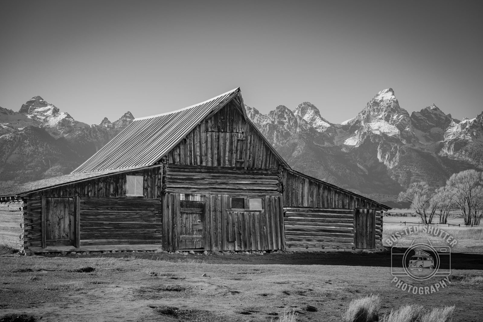 Historic Mormon Row barn beneath the Teton peaks